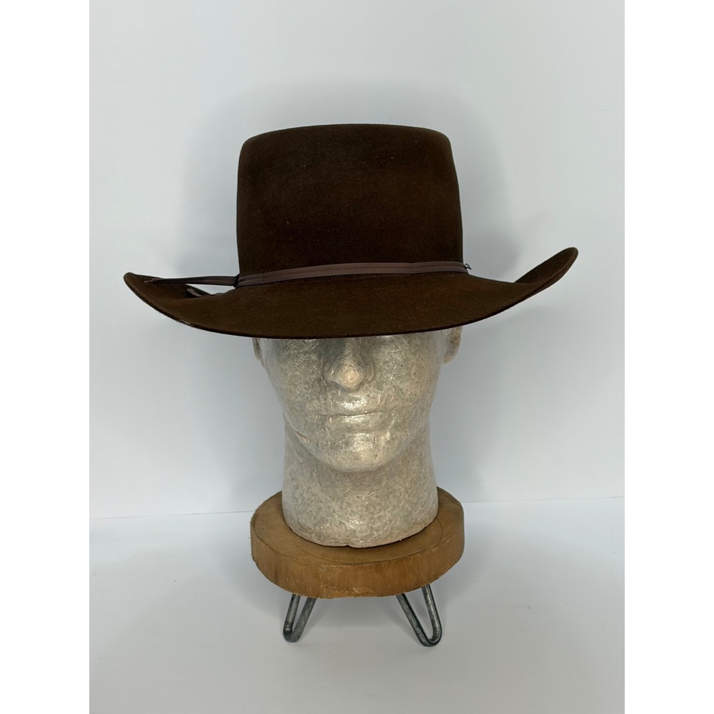 Resistol 4X Beaver Felt Western Cowboy Hat Brown Telescope Crown Made in USA